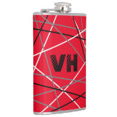 Coole Abstrakte Rot Stripter Gitarreneinträge Flachmann (Rechts)