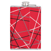 Coole Abstrakte Rot Stripter Gitarreneinträge Flachmann (Rückseite)