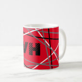 Coole Abstrakte Rot Stripter Gitarreneinträge Kaffeetasse (VorderseiteRechts)