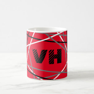 Coole Abstrakte Rot Stripter Gitarreneinträge Kaffeetasse