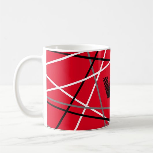 Coole Abstrakte Rot Stripter Gitarreneinträge Kaffeetasse (Links)