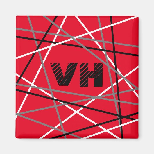 Coole Abstrakte Rot Stripter Gitarreneinträge Magnet (Vorne)