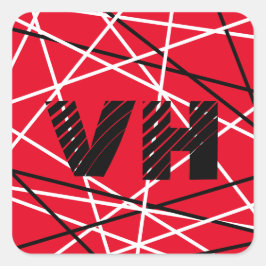 Coole Abstrakte Rot Stripter Gitarreneinträge Quadratischer Aufkleber