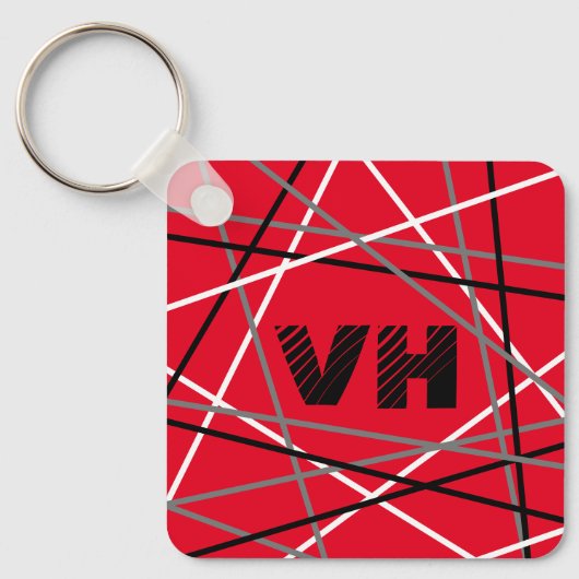 Coole Abstrakte Rot Stripter Gitarreneinträge Schlüsselanhänger (Vorderseite)