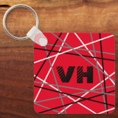 Coole Abstrakte Rot Stripter Gitarreneinträge Schlüsselanhänger (Vorderseite)