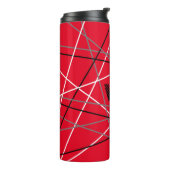 Coole Abstrakte Rot Stripter Gitarreneinträge Thermosbecher (Nach links gedreht)