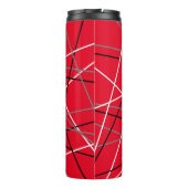 Coole Abstrakte Rot Stripter Gitarreneinträge Thermosbecher (Rückseite)