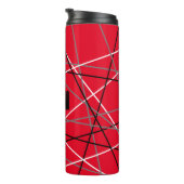 Coole Abstrakte Rot Stripter Gitarreneinträge Thermosbecher (Nach rechts gedreht)