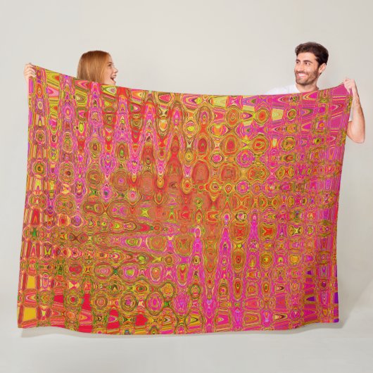Coole Abstrakte Rot-und Gelb-Atomtaschen Zigzags Fleecedecke (Beispiel)