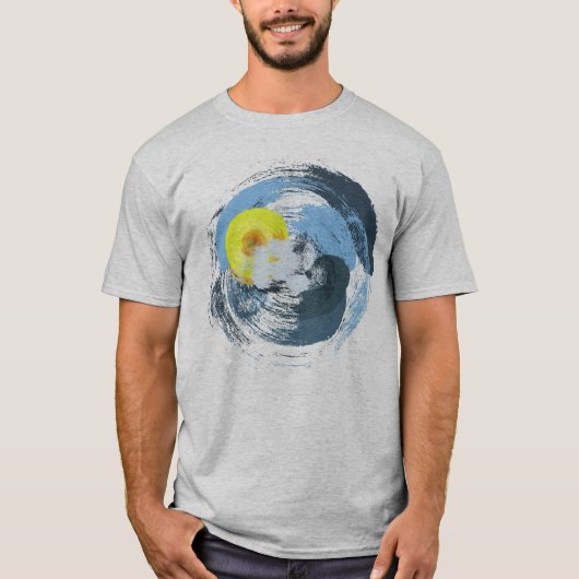 Coole Abstrakte Sonne und Wolken T-Shirt (Vorderseite)