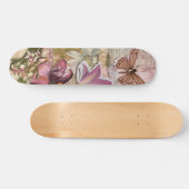 Coole Abstrakte Vintage Blumenart Skateboard (Horizontal)