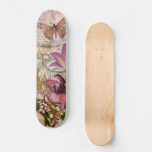 Coole Abstrakte Vintage Blumenart Skateboard (Vorderseite)