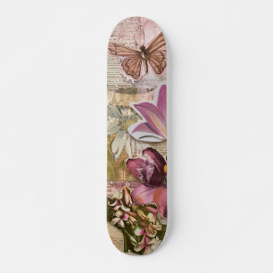 Coole Abstrakte Vintage Blumenart Skateboard