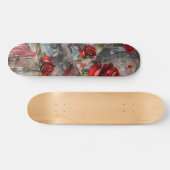Coole Abstrakte Vintage Rote Rose Skateboard (Horizontal)