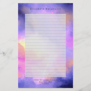 Coole Abstrakte Wasserfarbe Kosmische Raumgestaltu Briefpapier