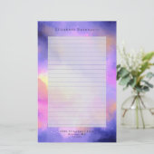 Coole Abstrakte Wasserfarbe Kosmische Raumgestaltu Briefpapier (Stehend Vorderseite)