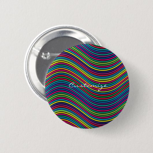 Coole Abstrakte Wavy Line Art Thunder_Cove Button (Vorne & Hinten)