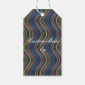Coole Abstrakte Wavy Line Art Thunder_Cove Geschenkanhänger (Rückseite)