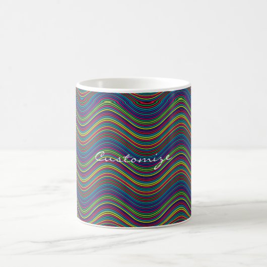 Coole Abstrakte Wavy Line Art Thunder_Cove Kaffeetasse (Mittel)