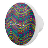 Coole Abstrakte Wavy Line Art Thunder_Cove Keramikknauf (Rechts)