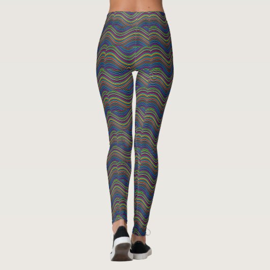 Coole Abstrakte Wavy Line Art Thunder_Cove Leggings (Rückseite)