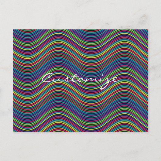 Coole Abstrakte Wavy Line Art Thunder_Cove Postkarte (Vorderseite)