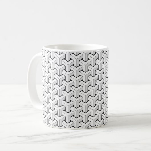 Coole, Abstrakte, Y Shaped Cubes Kaffeetasse (Vorderseite Links)