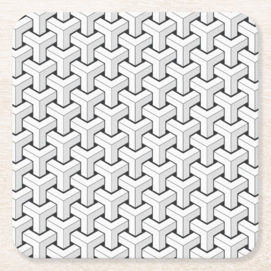 Coole, Abstrakte, Y Shaped Cubes Rechteckiger Pappuntersetzer (Vorderseite)