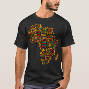 Coole Afrika Karte Männer Kente African L T-Shirt