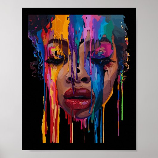 Coole afrikanische Afro Color Painted Face Junet Poster (Vorne)