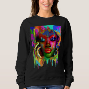 Coole afrikanische Afro-Frauen farblackierte Gesic Sweatshirt
