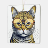 Coole ai Art Cat mit Shades Christmas Keramikornament (Links)