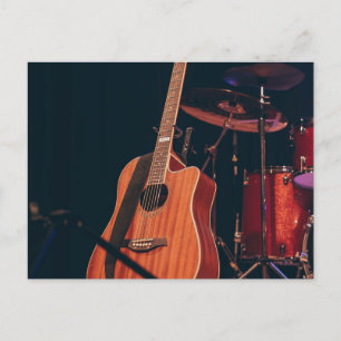 Coole Akustikgitarre Postkarte