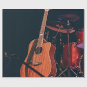 Coole akustische Gitarre Geschenkpapier (Flach)