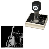 Coole akustische Gitarre Gummistempel (Stempel)