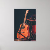 Coole akustische Gitarre Leinwanddruck (Vorderseite)