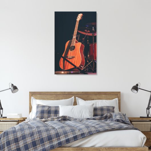 Coole akustische Gitarre Leinwanddruck (Insitu (Schlafzimmer))