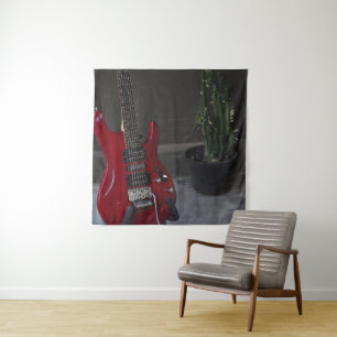 Coole akustische Gitarre Wandteppich