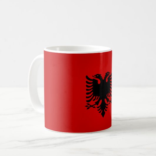Coole albanische Fahne-Kaffee-Tasse Kaffeetasse (Vorderseite Links)