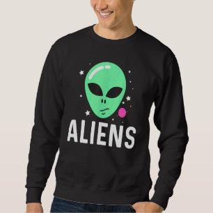 Coole Alien Art for Men Grüne Galaxie Sweatshirt