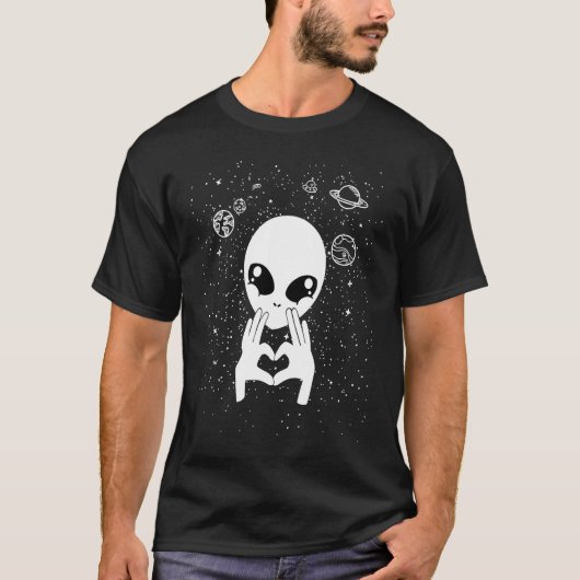 Coole Alien Buddy Kommunikation mit Liebe Alien UF T-Shirt (Vorderseite)