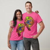 Coole Alien mit Skateboard T-Shirt (Unisex)