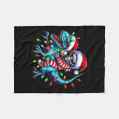 Coole Alien Riding T-rex Dinosaur Weihnachtsfamili Fleecedecke (Vorderseite (Horizontal))