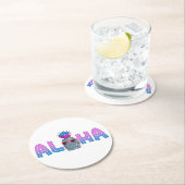 Coole Aloha-Ananas Runder Pappuntersetzer (Vor Ort)