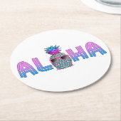 Coole Aloha-Ananas Runder Pappuntersetzer (Angewinkelt)