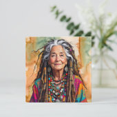 Coole Alte Dame in Dread Locks Hippie Woman Blank (Stehend Vorderseite)