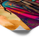 Coole alte Dame in Dreadlocks Hippie-Frau Poster (Ecke)