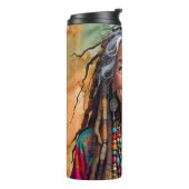 Coole alte Dame in Dreadlocks Hippie-Frau   Thermosbecher (Nach links gedreht)