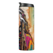 Coole alte Dame in Dreadlocks Hippie-Frau   Thermosbecher (Nach rechts gedreht)