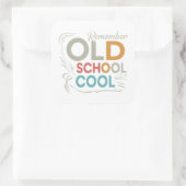 Coole Alte Schule Quadratischer Aufkleber (Tasche)